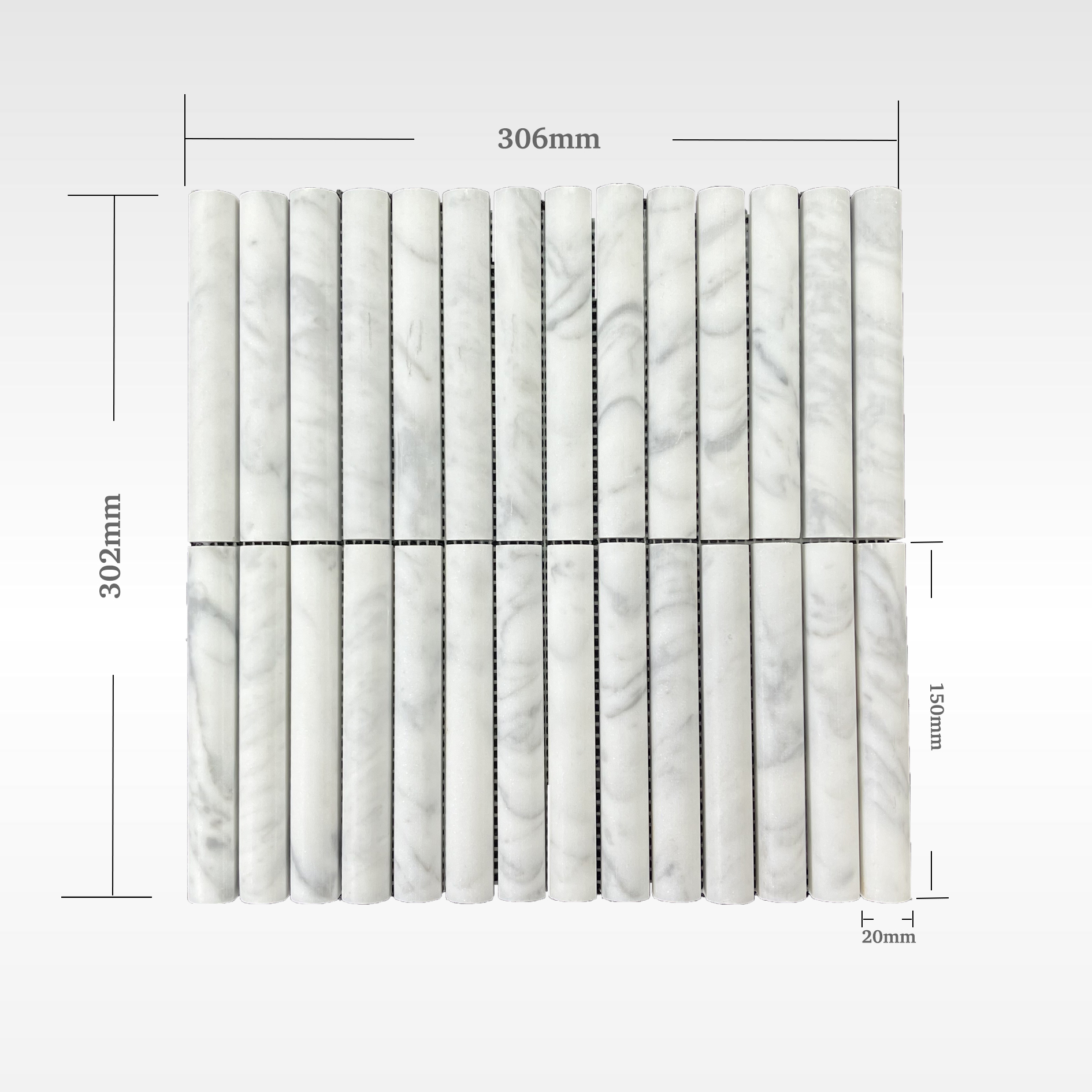 Carrara Mosaic Convex Mosaics Soft Matt