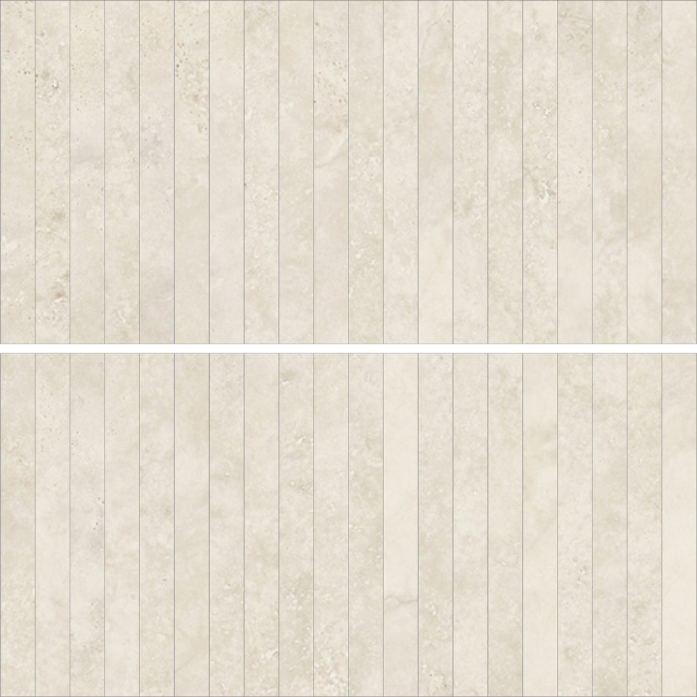 Kaolin Tuscan Creme Travertine Mosaic-Stix KitKat 30x30 SilkTec®