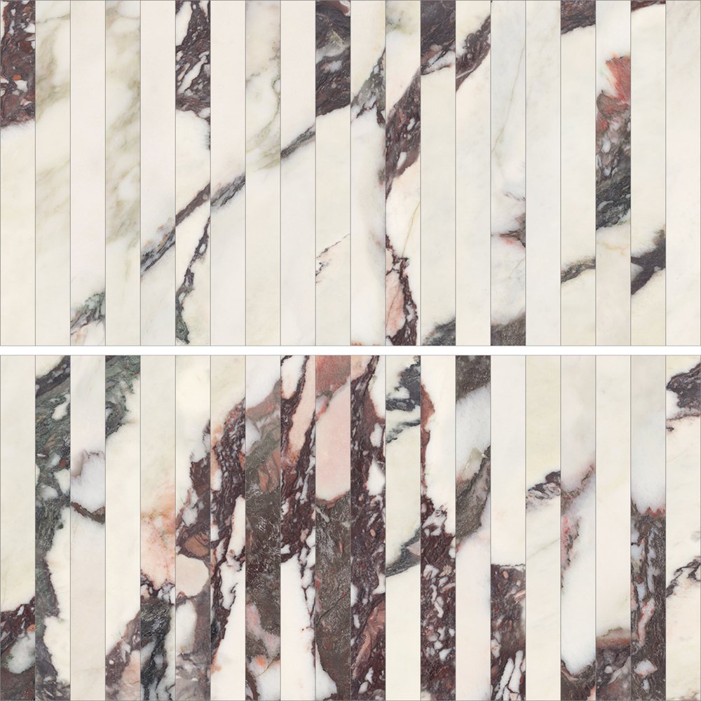 Kaolin x Greg Natale Calacatta Viola Mosaic-Stix KitKat 30x30 SilkTec®