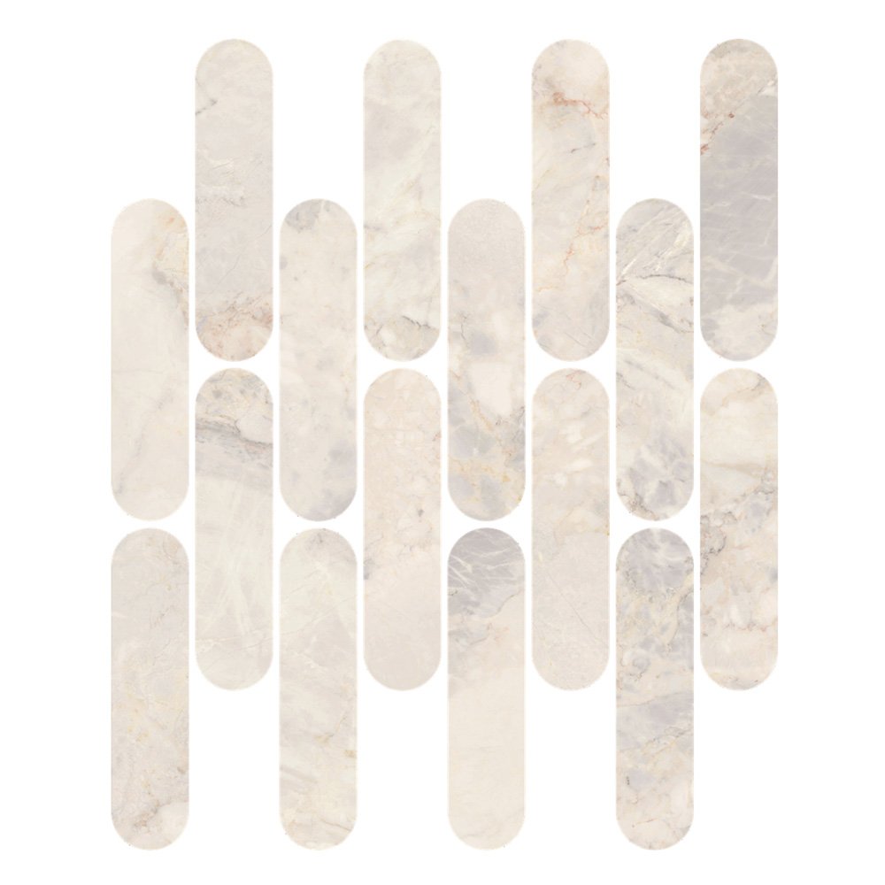 Kaolin Cielo Dolomite Mosaic-Ovaletti 33.8x30 SilkTec®